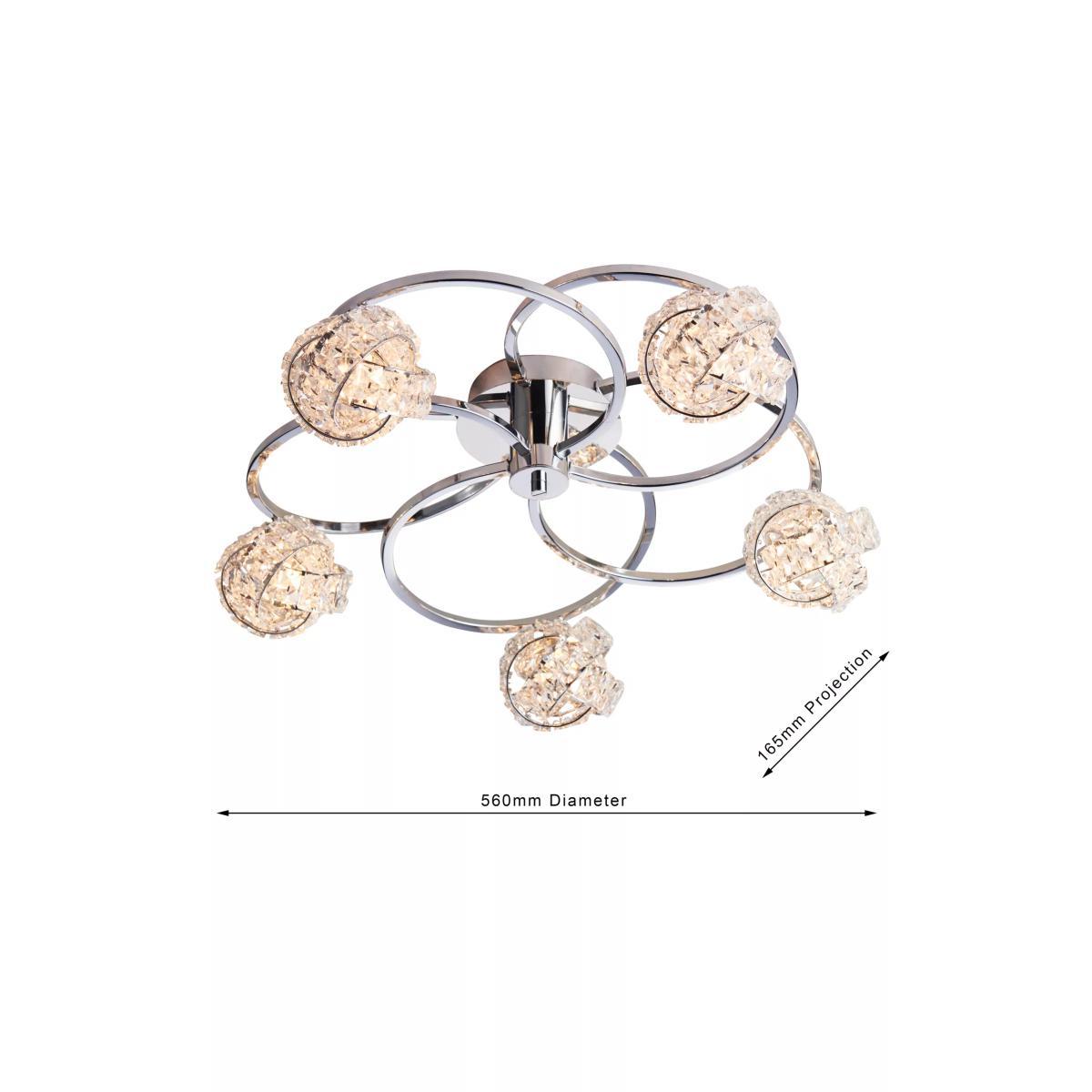 Bay Lighting Jolie Crystal Semi Flush Ceiling Light, Clear/Chrome – image 5