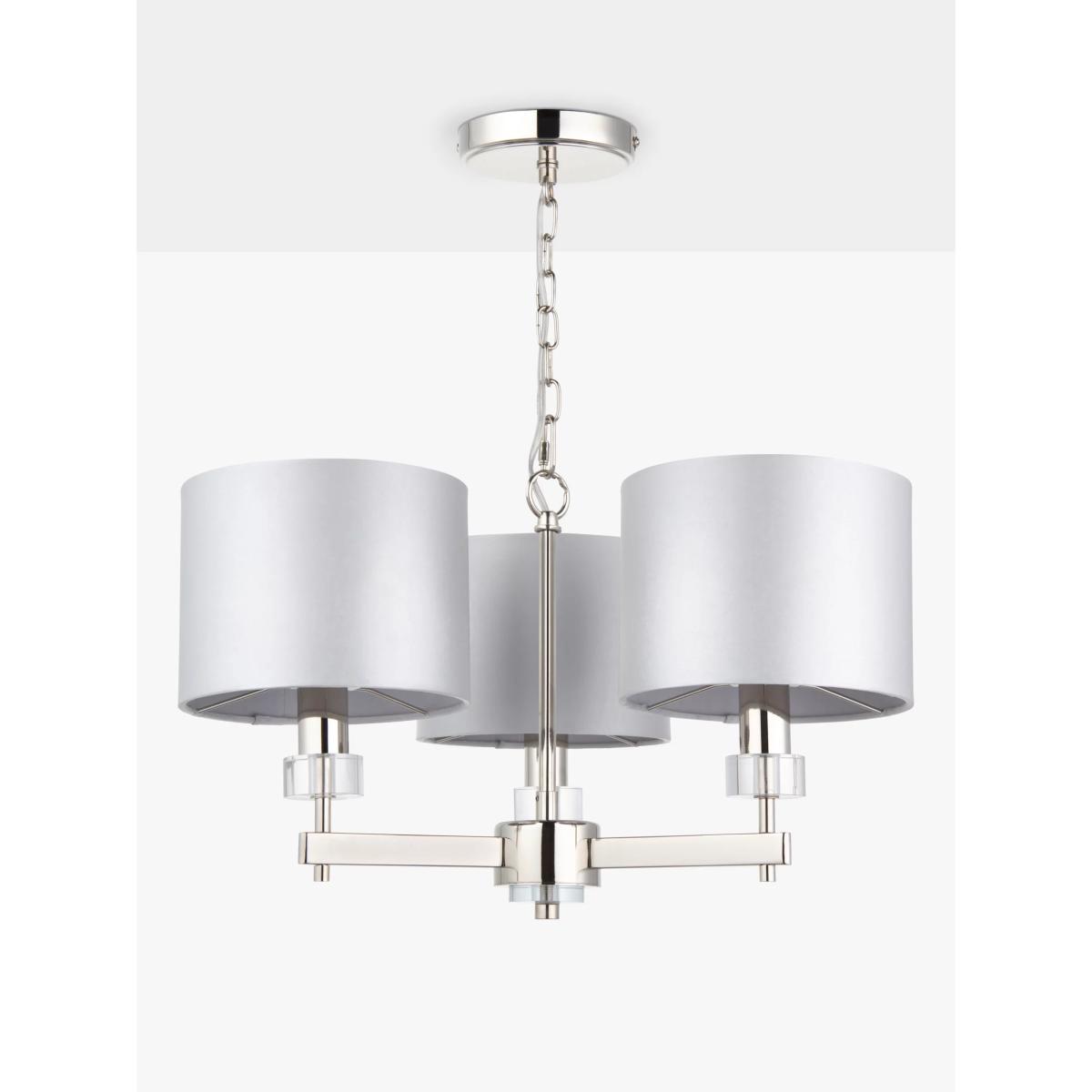 John Lewis Greta 3 Arm Pendant Ceiling Light, Ivory – image 2