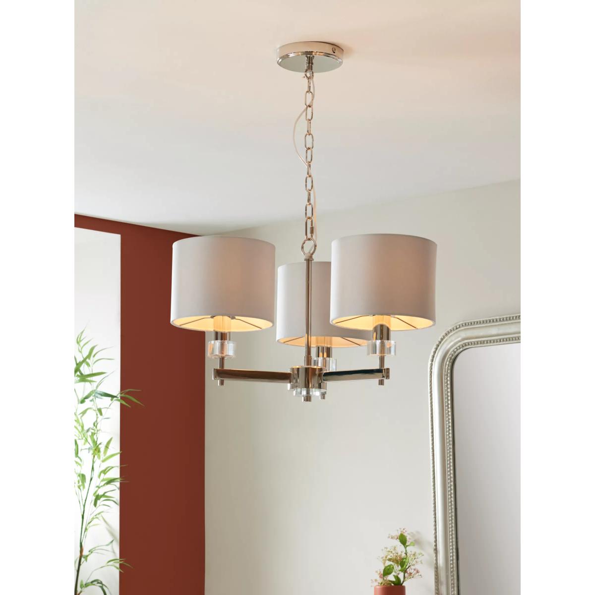 John Lewis Greta 3 Arm Pendant Ceiling Light, Ivory – image 8