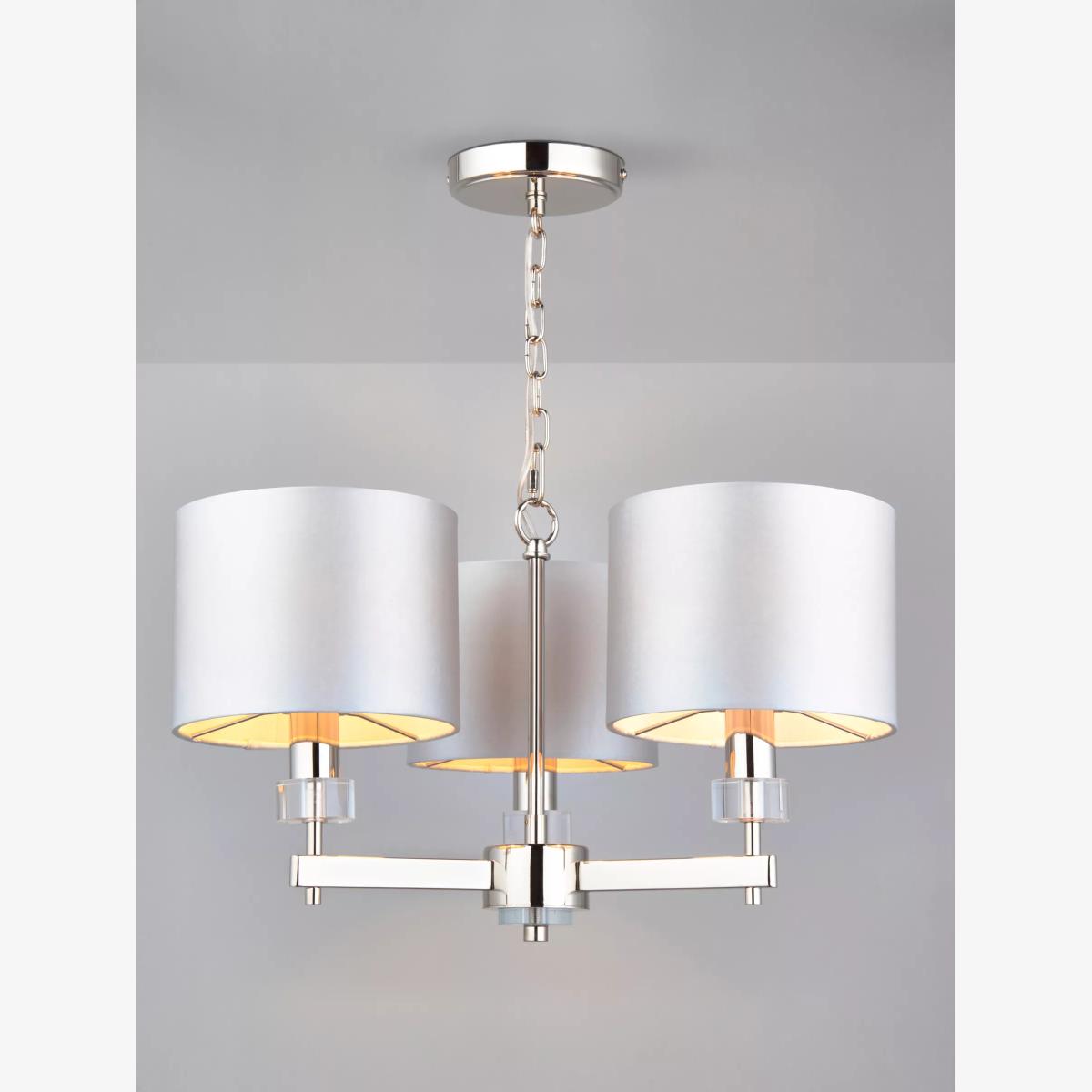 John Lewis Greta 3 Arm Pendant Ceiling Light, Ivory – image 1