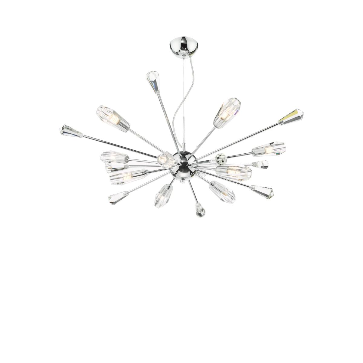 Där Kalyssa 10 Arm Pendant Ceiling Light, Clear – image 2