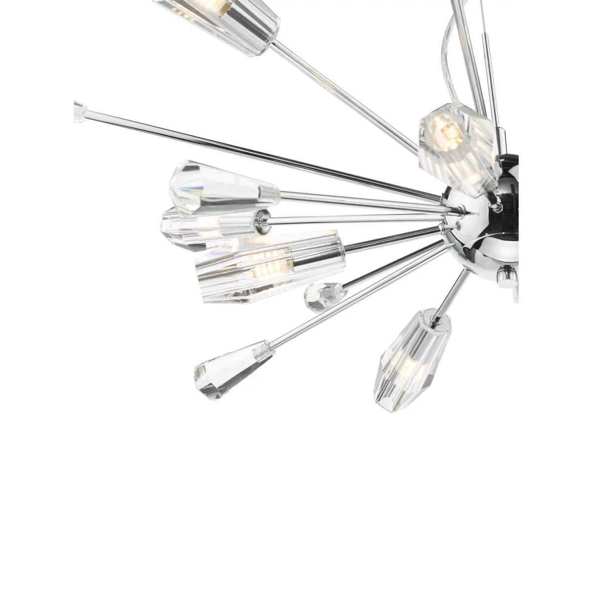 Där Kalyssa 10 Arm Pendant Ceiling Light, Clear – image 3