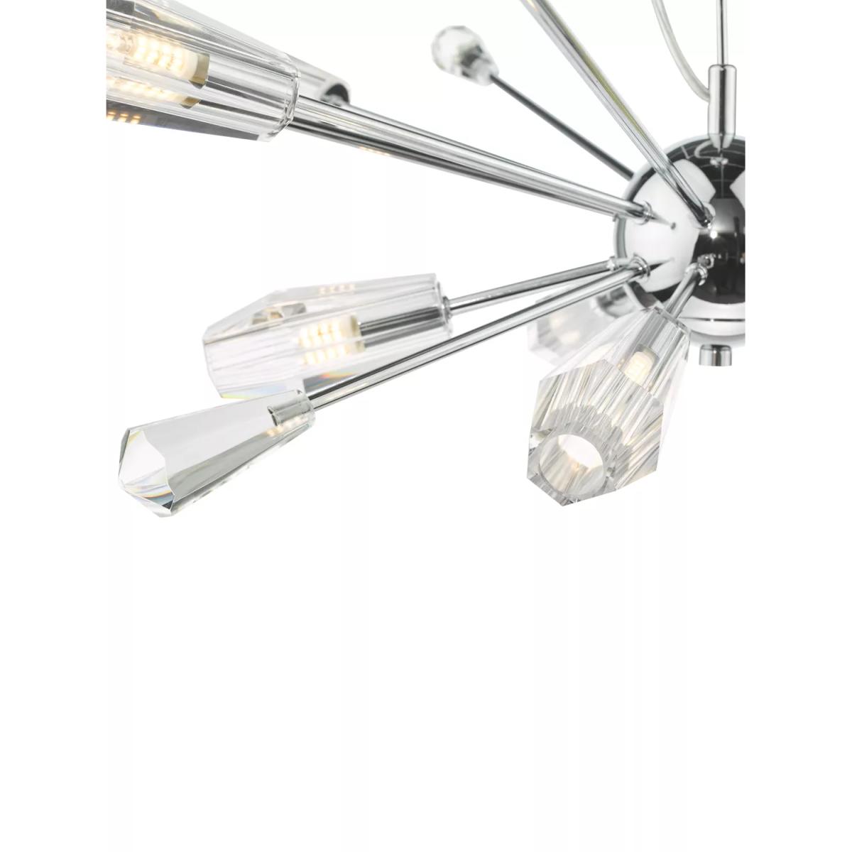 Där Kalyssa 10 Arm Pendant Ceiling Light, Clear – image 5
