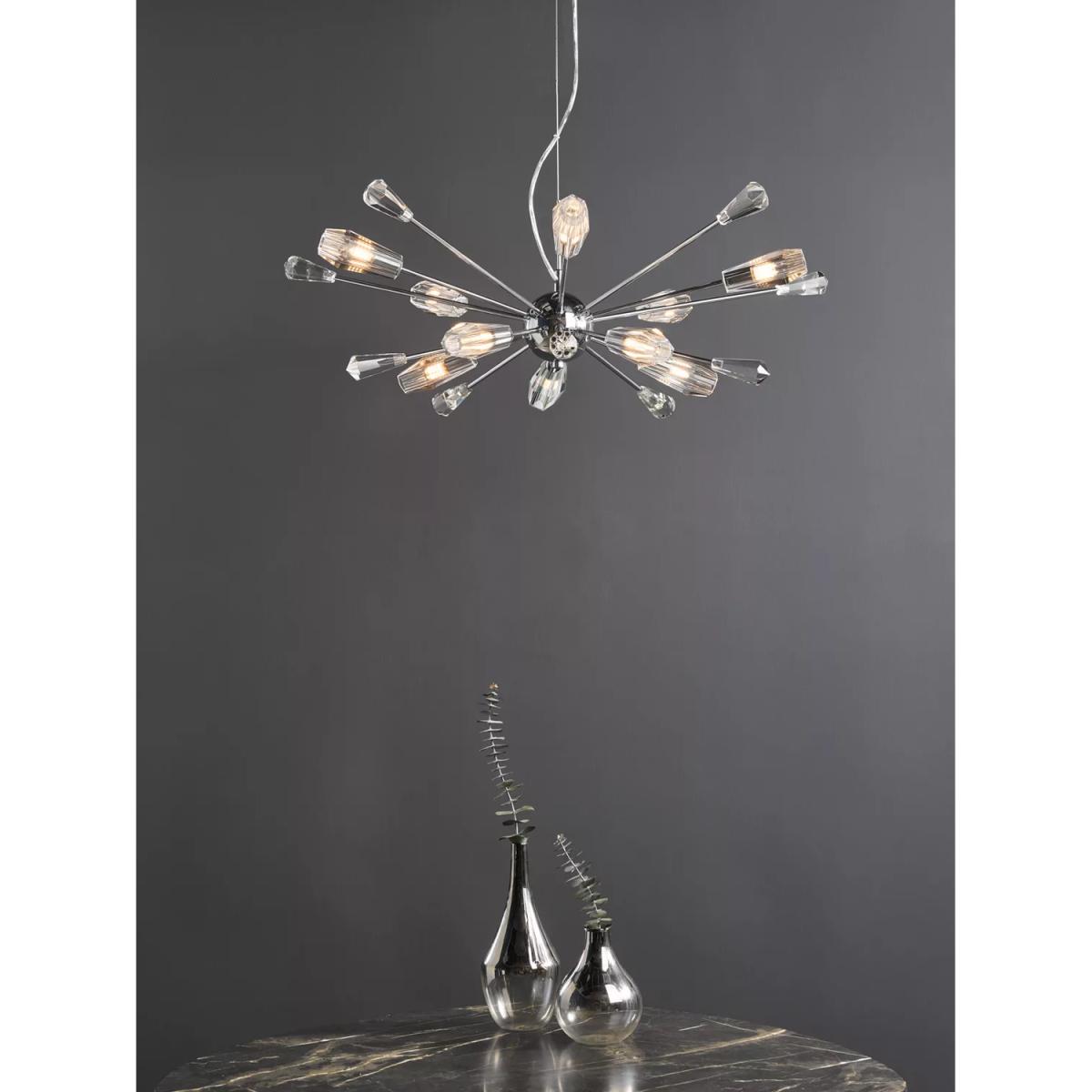Där Kalyssa 10 Arm Pendant Ceiling Light, Clear – image 6