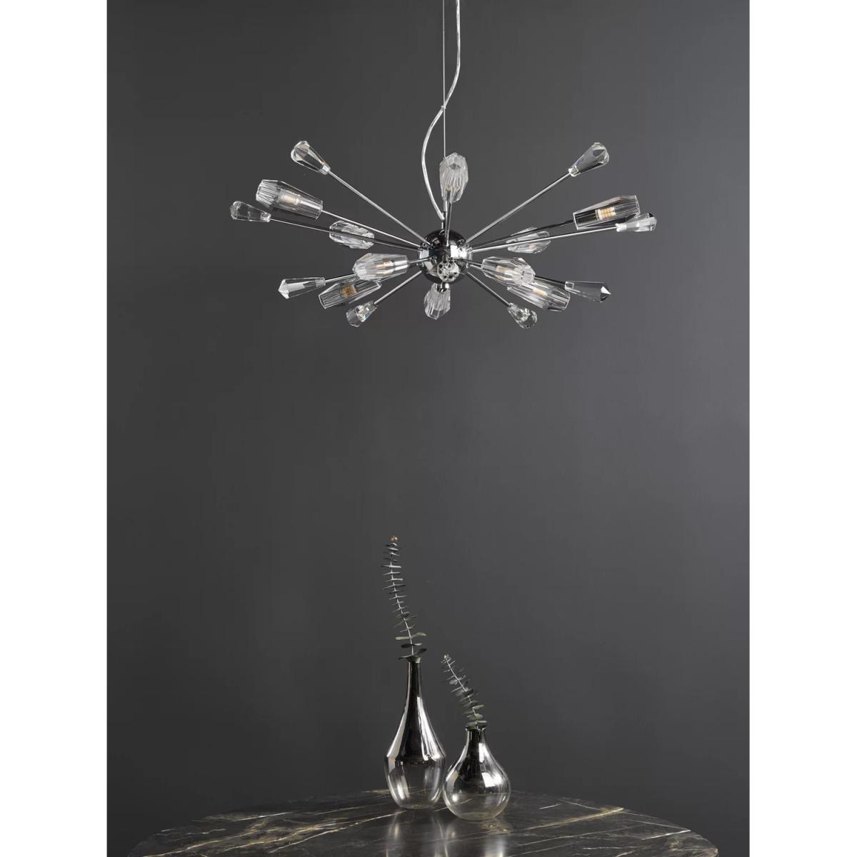 Där Kalyssa 10 Arm Pendant Ceiling Light, Clear – image 7