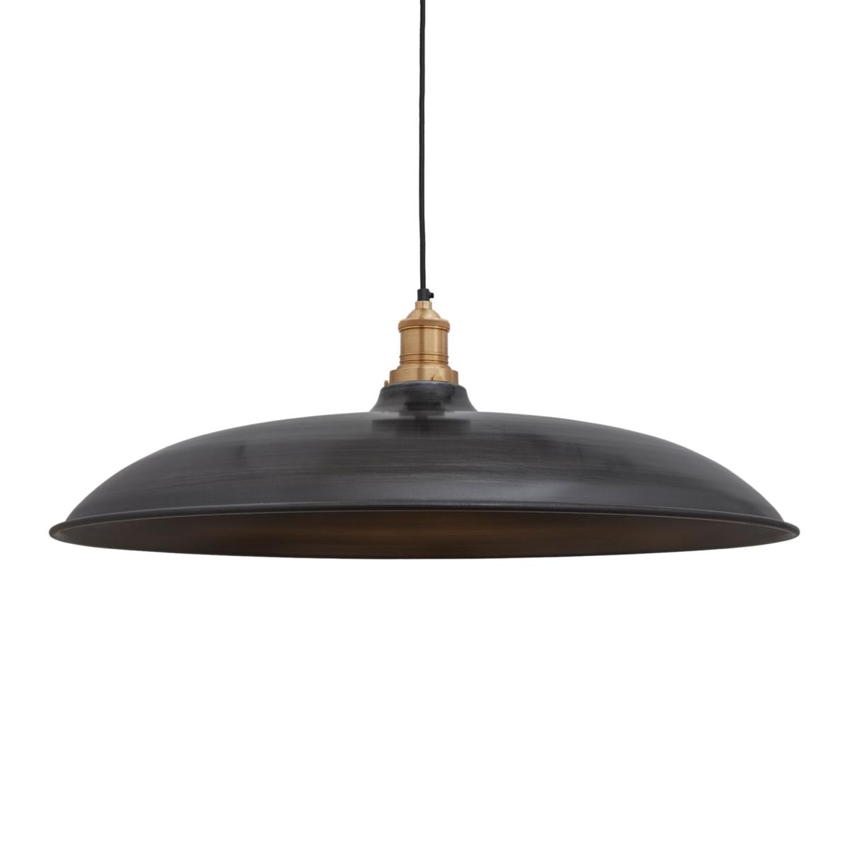 Industville Brooklyn Bowl Pendant Ceiling Light, Pewter/Brass – image 1