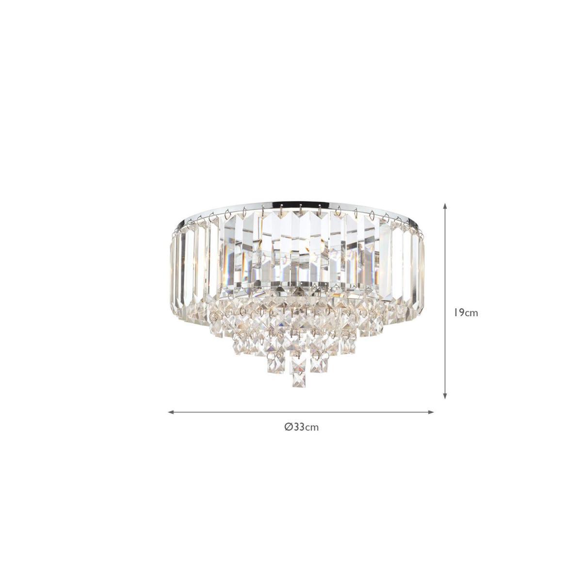 Laura Ashley Vienna Crystal Flush Ceiling Light, Clear/Polished Chrome – image 2