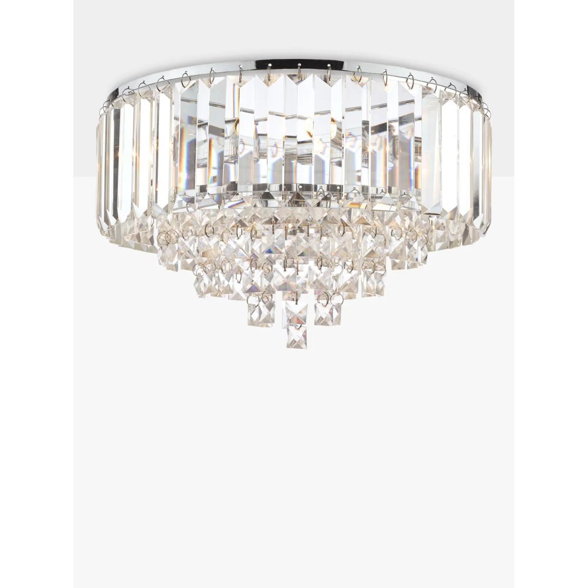 Laura Ashley Vienna Crystal Flush Ceiling Light, Clear/Polished Chrome – image 3