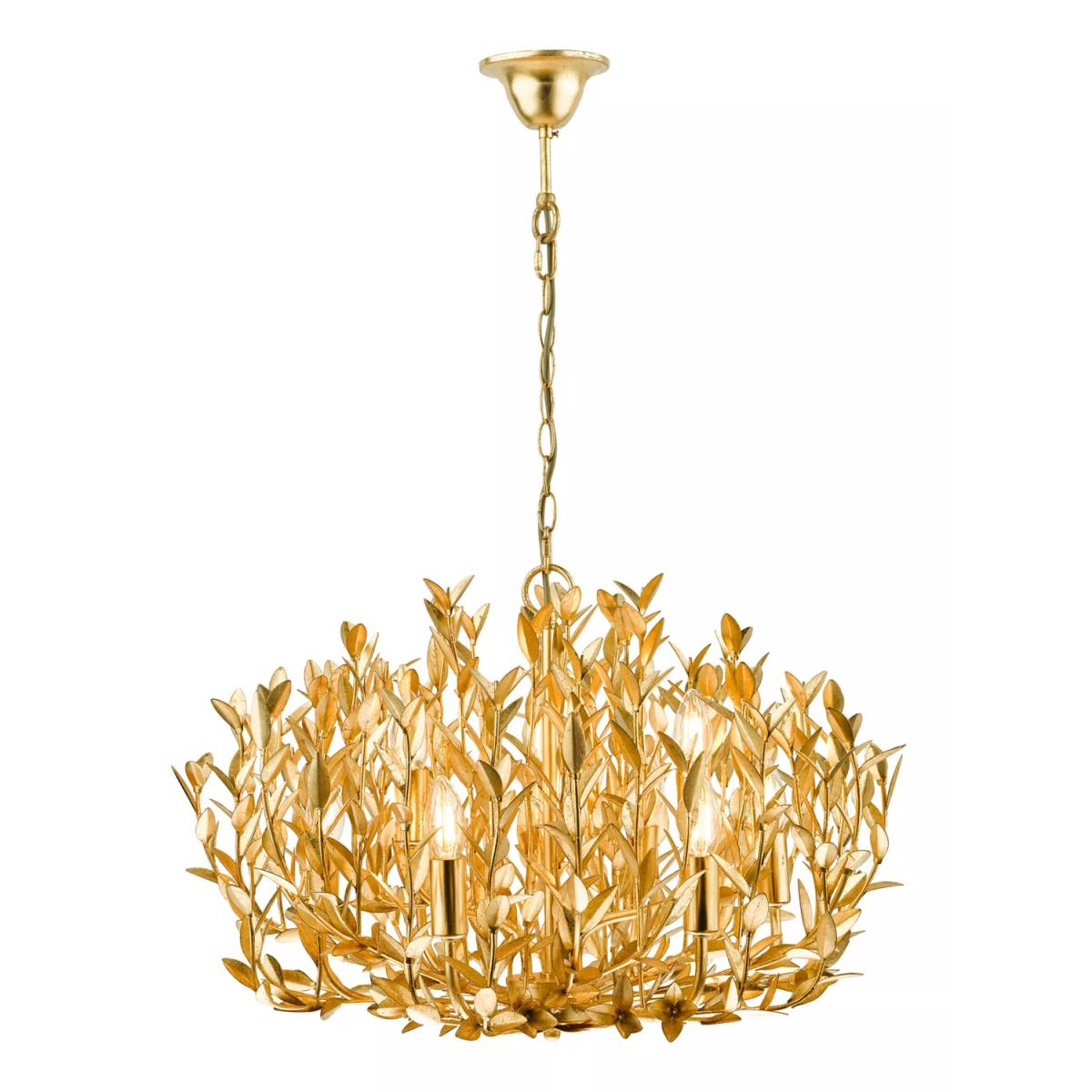 Där Silvius 9 Metal Leaf Pendant Ceiling Light, Gold – image 3