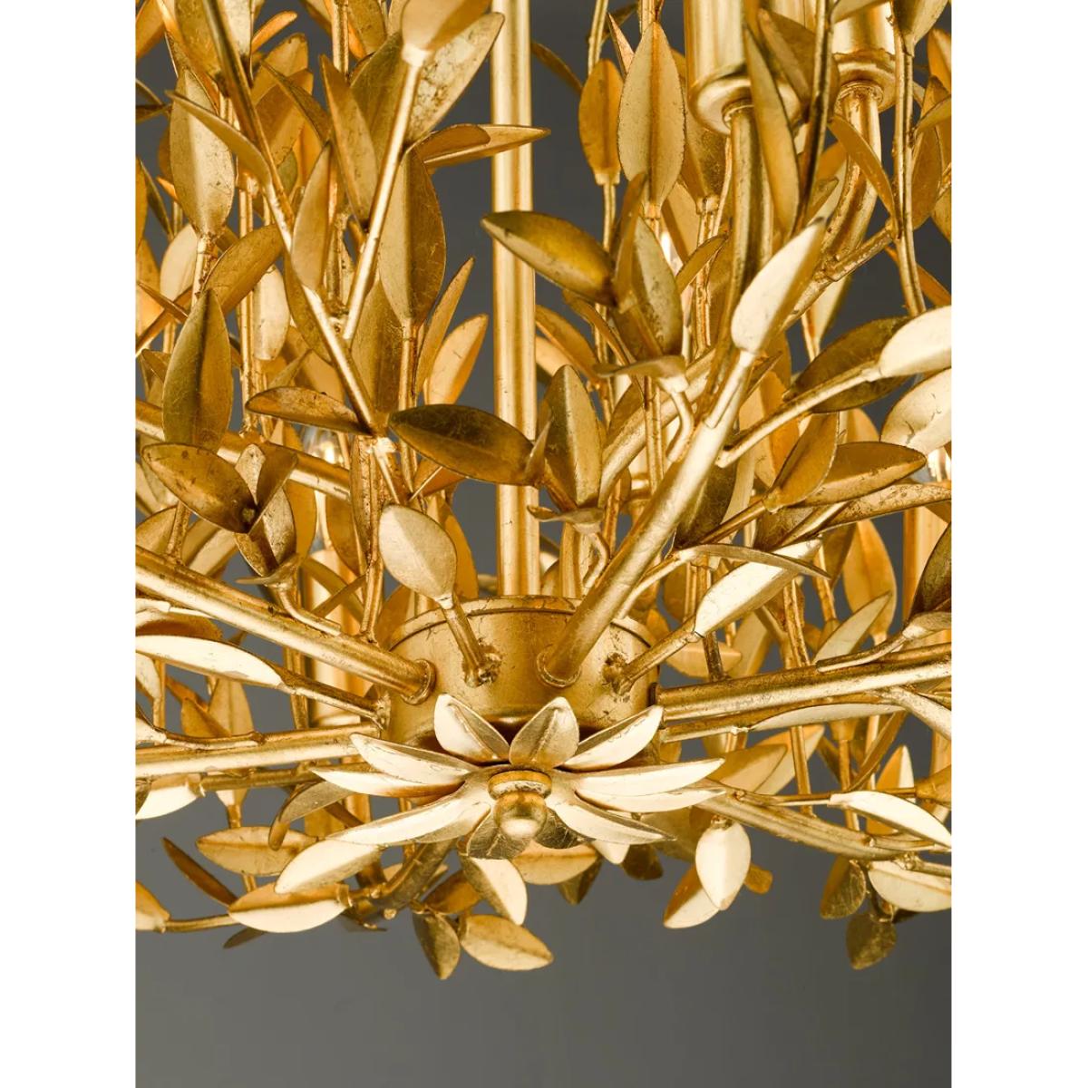 Där Silvius 9 Metal Leaf Pendant Ceiling Light, Gold – image 5