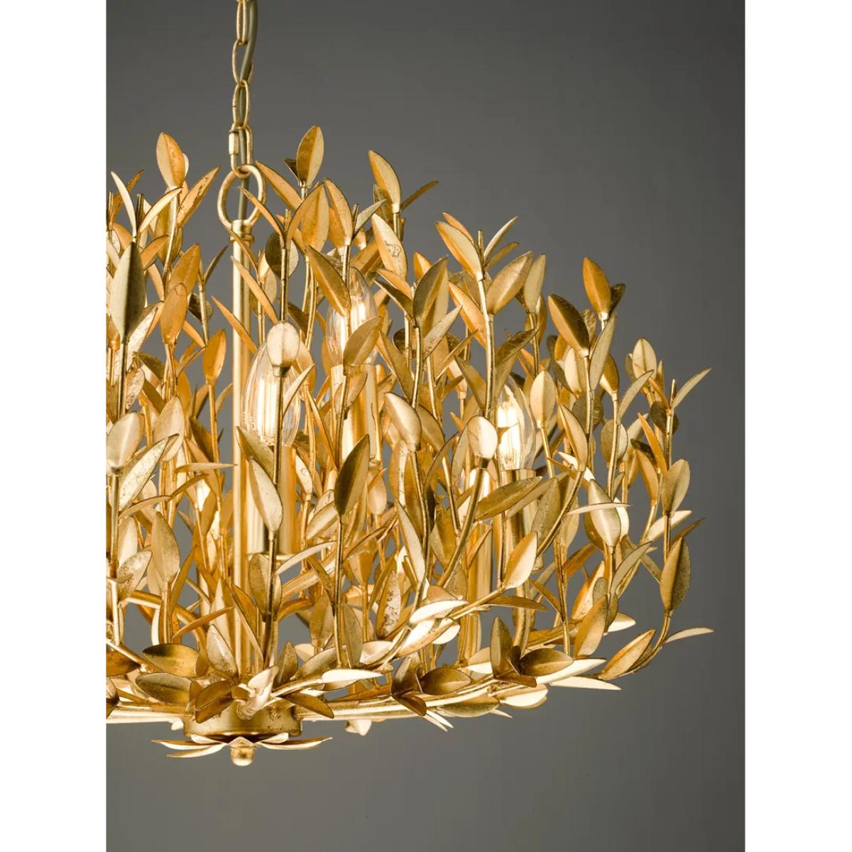 Där Silvius 9 Metal Leaf Pendant Ceiling Light, Gold – image 6