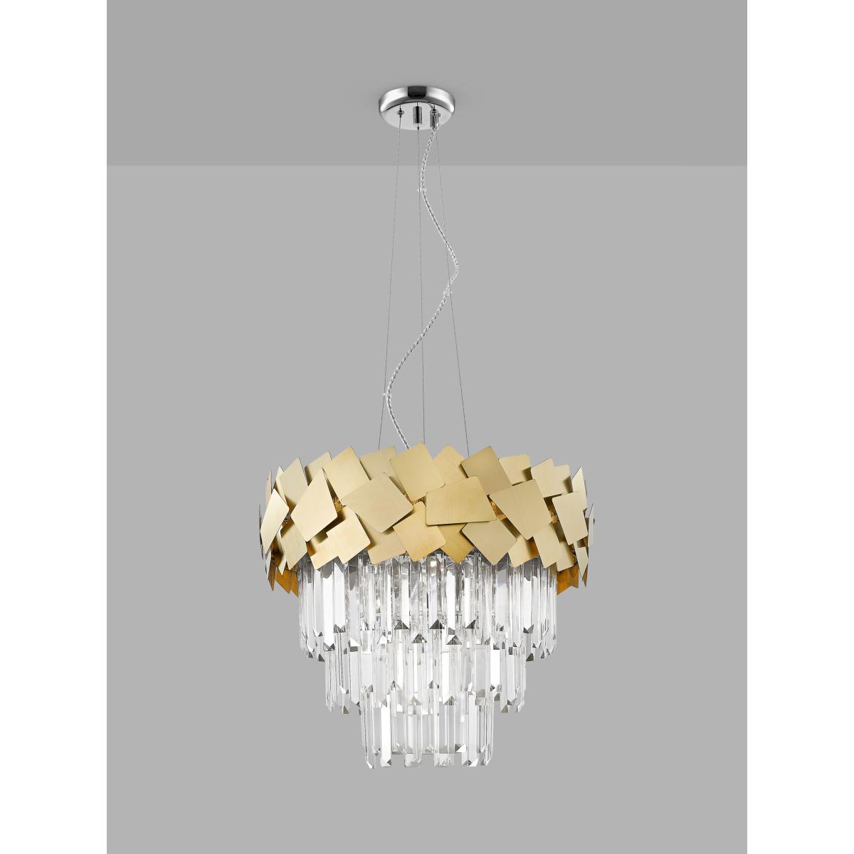 Impex Celine Crystal Glass Ceiling Light, Large