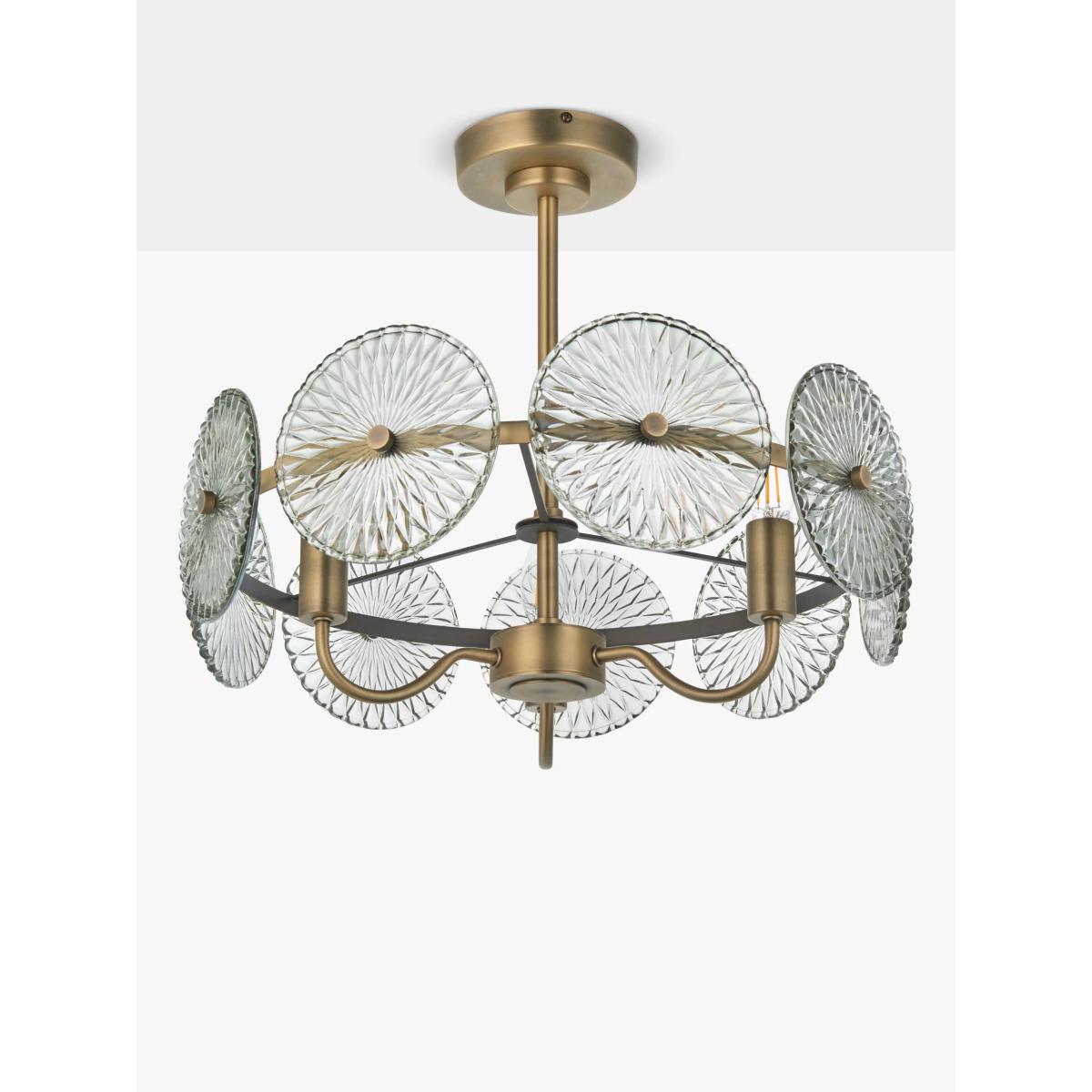 John Lewis Savoie 3 Light Pendant Ceiling Light, Brass – image 2