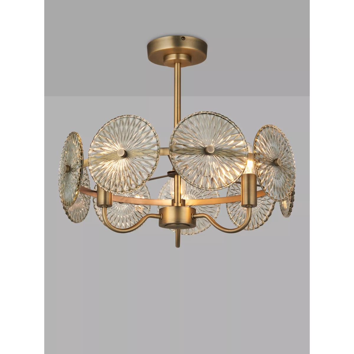 John Lewis Savoie 3 Light Pendant Ceiling Light, Brass – image 3