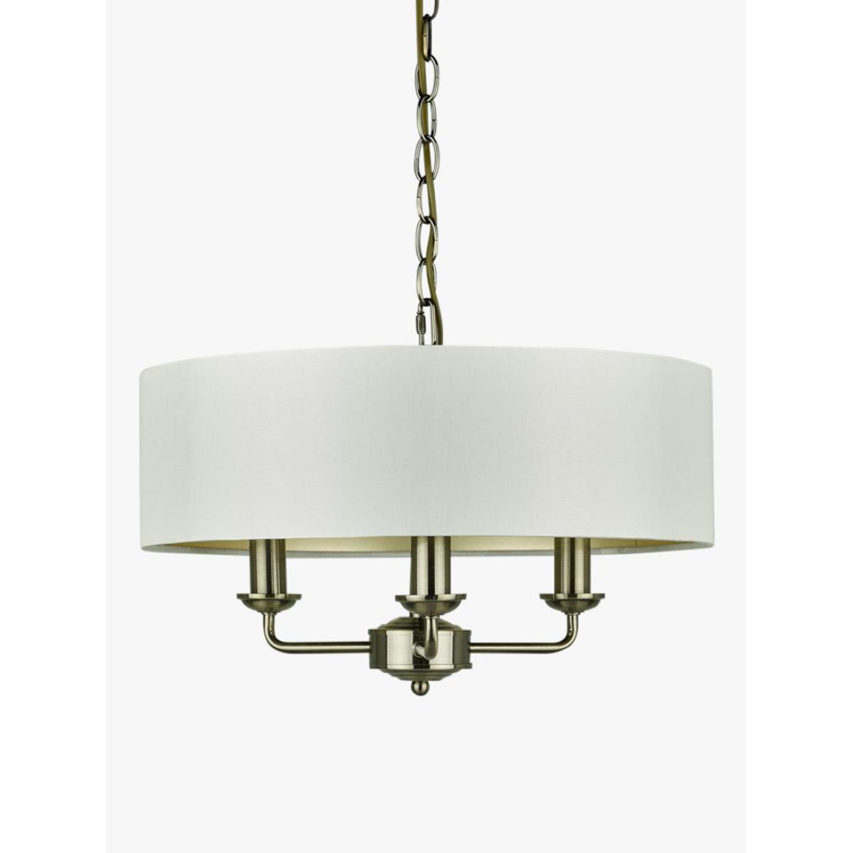 Laura Ashley Sorrento 3 Arm Ceiling Light, Antique Brass/Ivory – image 2