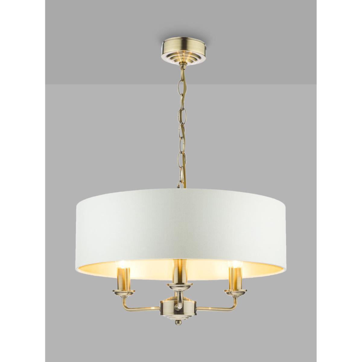 Laura Ashley Sorrento 3 Arm Ceiling Light, Antique Brass/Ivory – image 3
