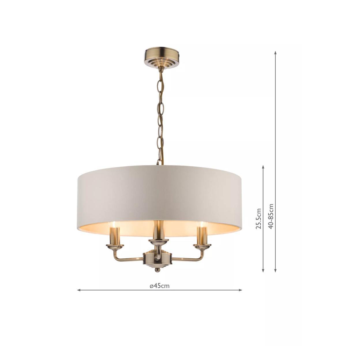 Laura Ashley Sorrento 3 Arm Ceiling Light, Antique Brass/Ivory – image 4