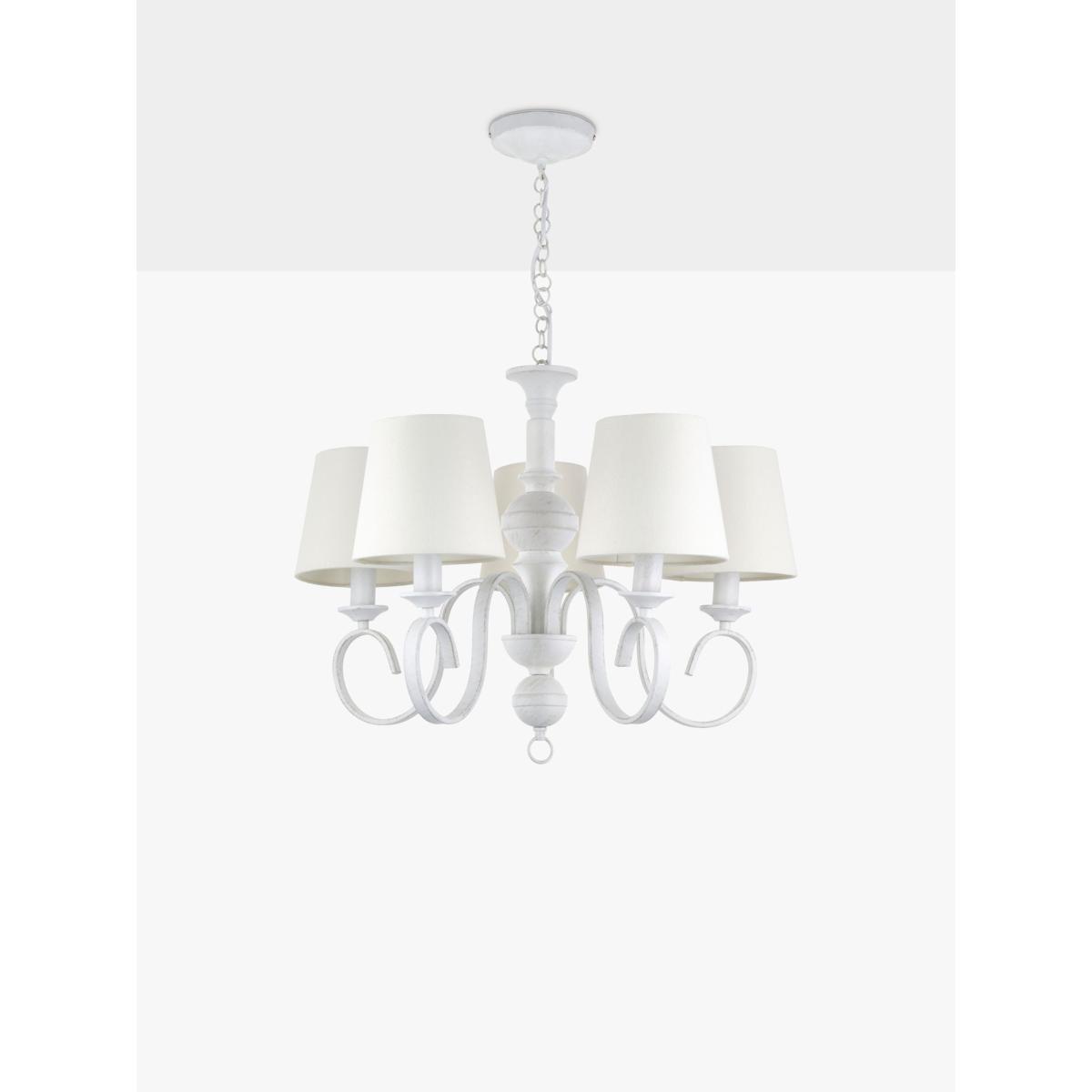 John Lewis Carlita 5 Arm Shaded Ceiling Light, White – image 2