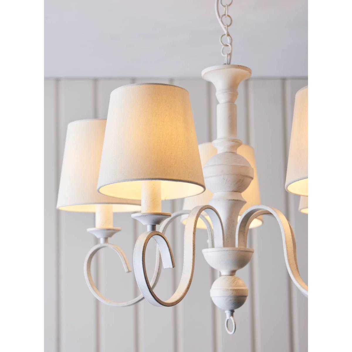 John Lewis Carlita 5 Arm Shaded Ceiling Light, White – image 6