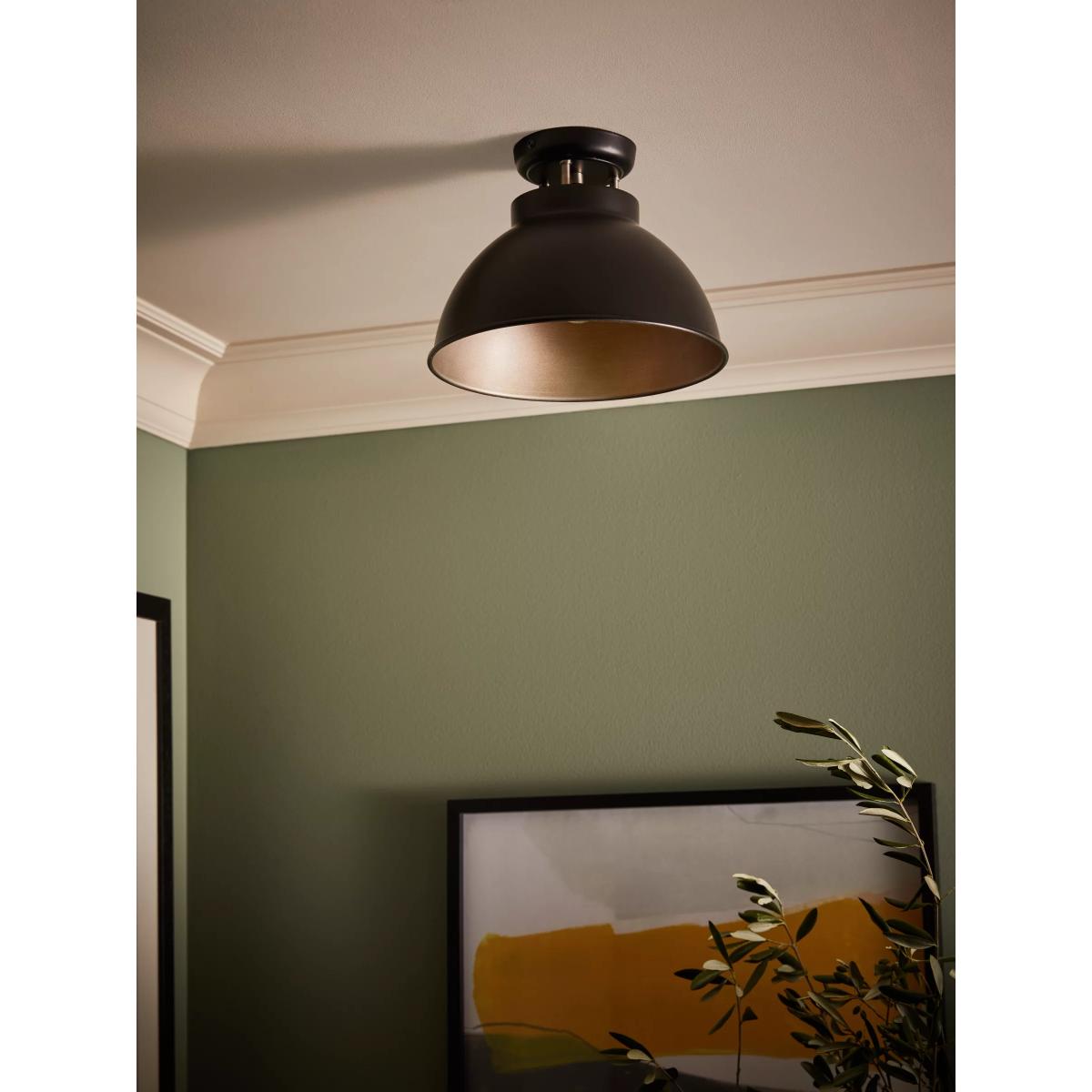 John Lewis Baldwin Flush Ceiling Lamp, Black – image 2