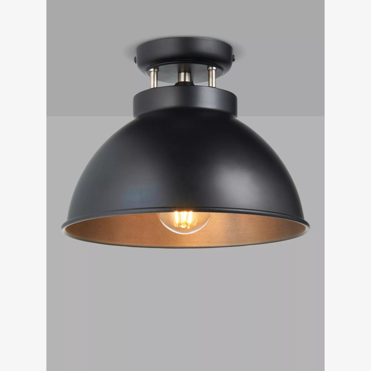 John Lewis Baldwin Flush Ceiling Lamp, Black – image 1