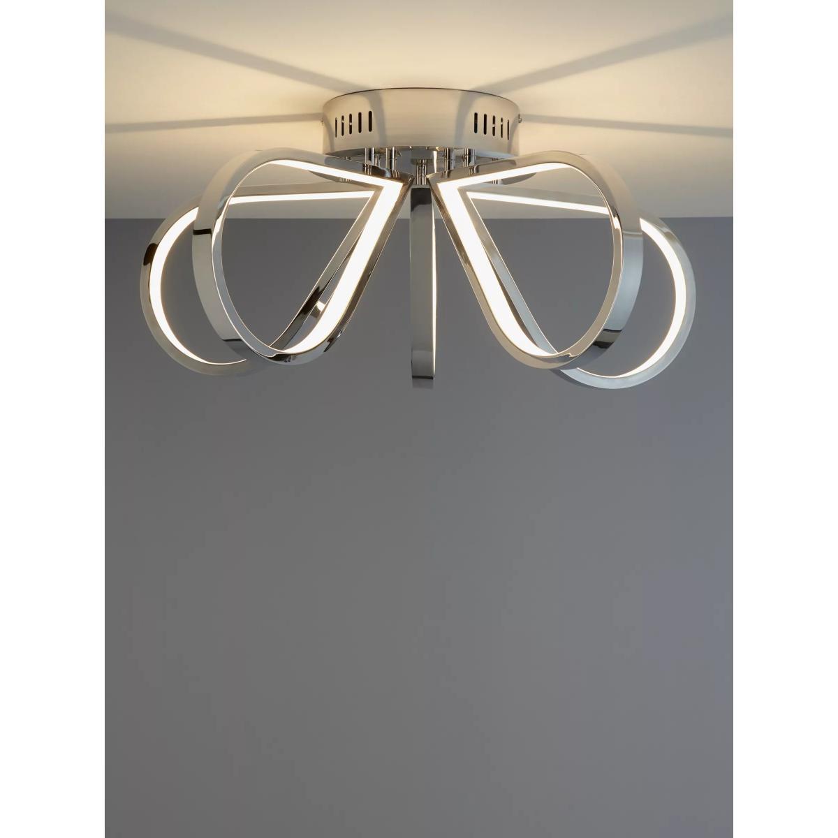 John Lewis & Partners Teardrop LED Semi Flush Ceiling Light, Chrome