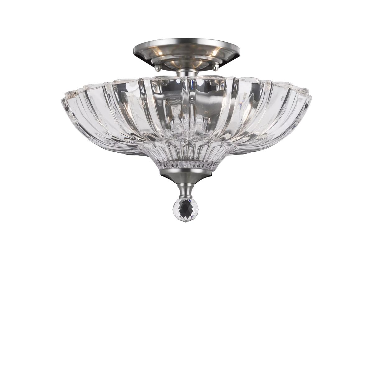 Impex Dallas 2 Light Semi Flush Ceiling Light, Satin Nickel – image 2