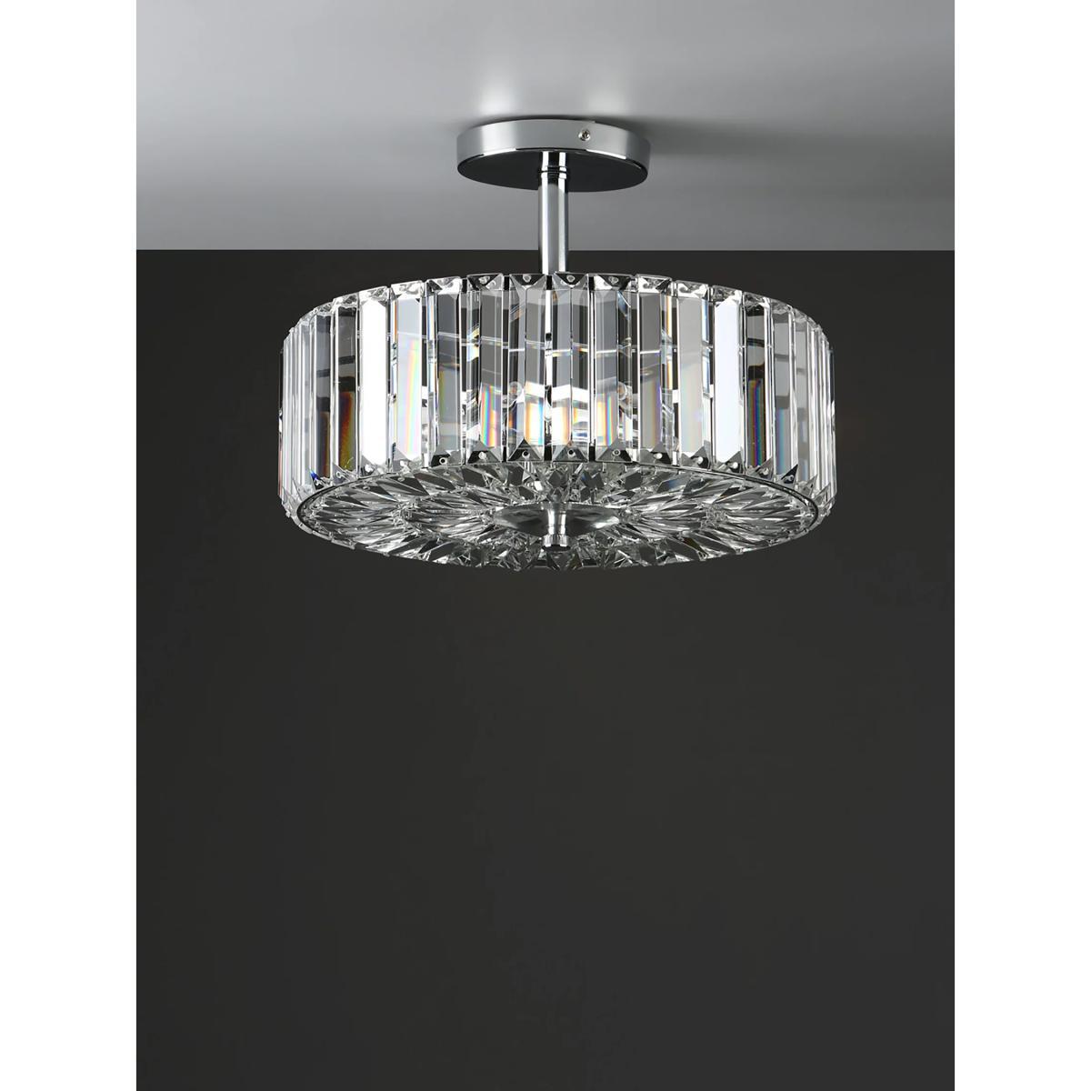 Laura Ashley Fernhurst Crystal Semi-Flush Ceiling Light, Clear/Polished Chrome – image 2