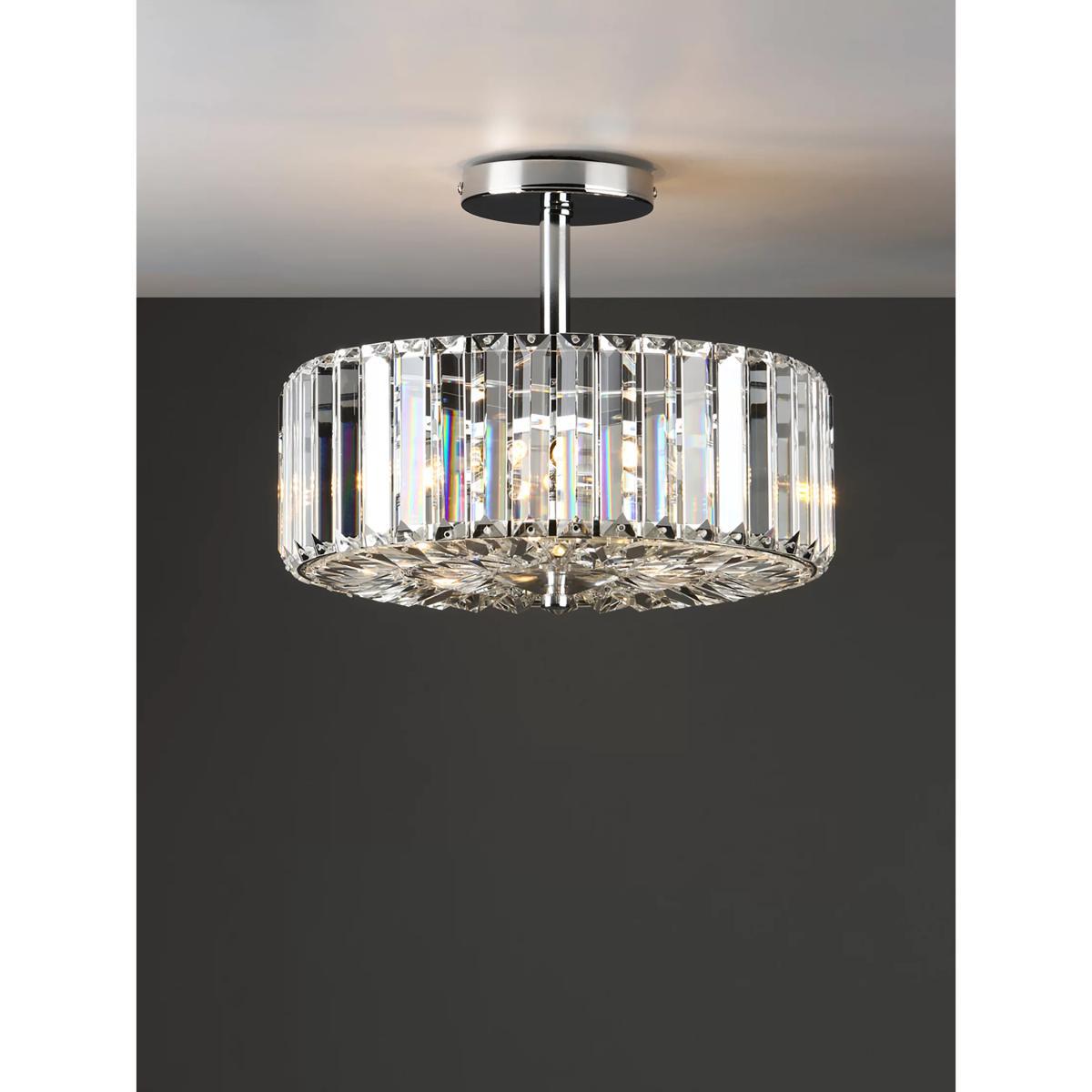 Laura Ashley Fernhurst Crystal Semi-Flush Ceiling Light, Clear/Polished Chrome – image 1