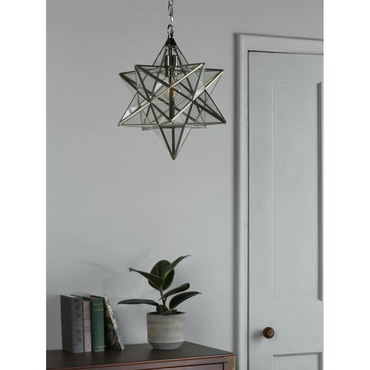 Laura Ashley Star Glass Ceiling Light, Silver – image 4