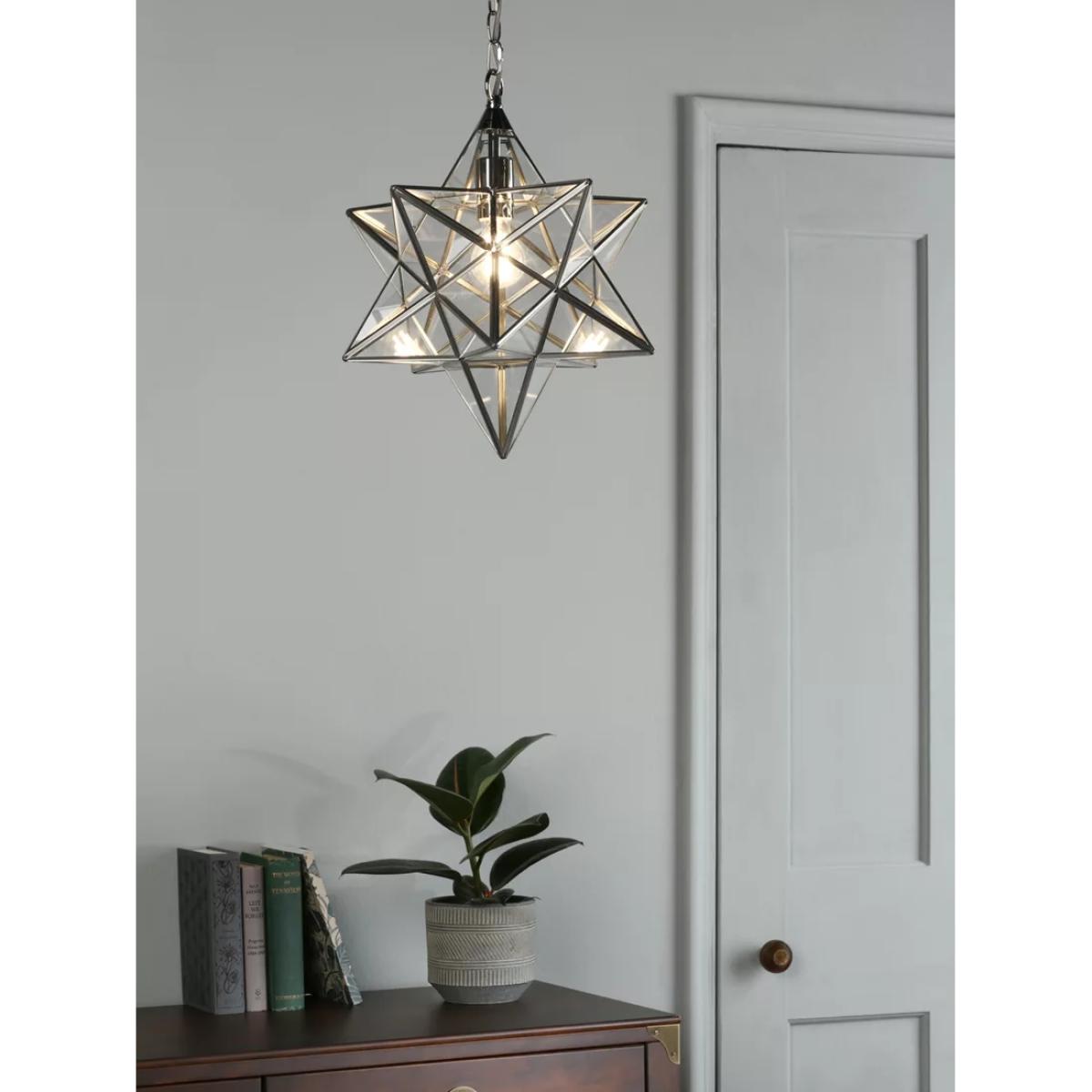 Laura Ashley Star Glass Ceiling Light, Silver – image 5
