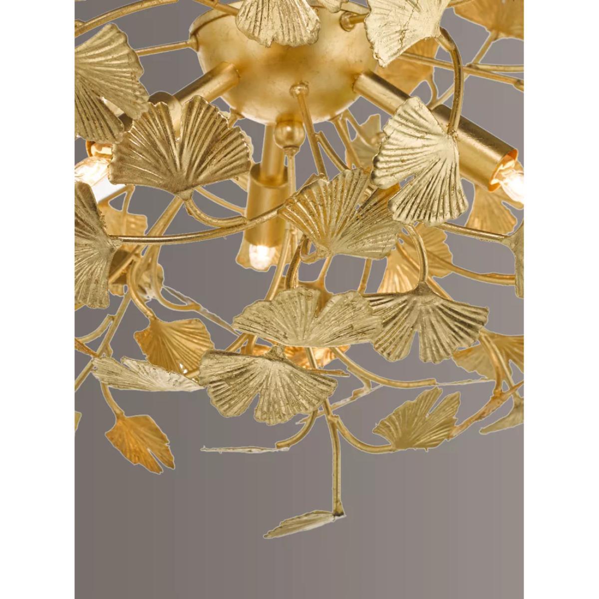 Där Yadira Leaf Semi Flush Ceiling Light, Gold – image 3