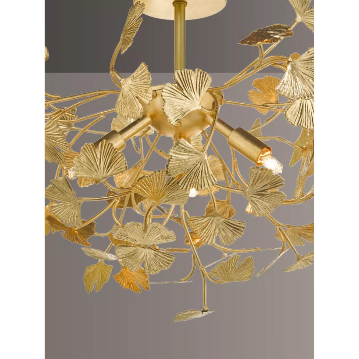 Där Yadira Leaf Semi Flush Ceiling Light, Gold – image 4