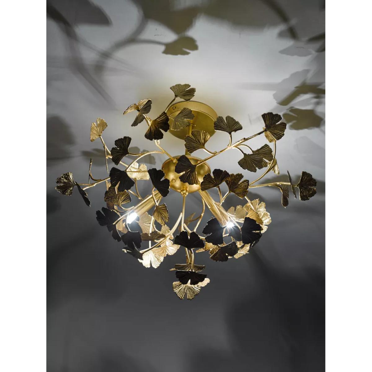 Där Yadira Leaf Semi Flush Ceiling Light, Gold – image 5
