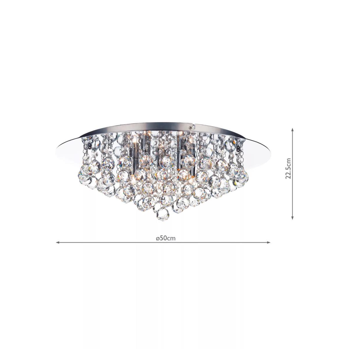 Där Pluto Flush Crystal Ceiling Light, 50cm – image 2