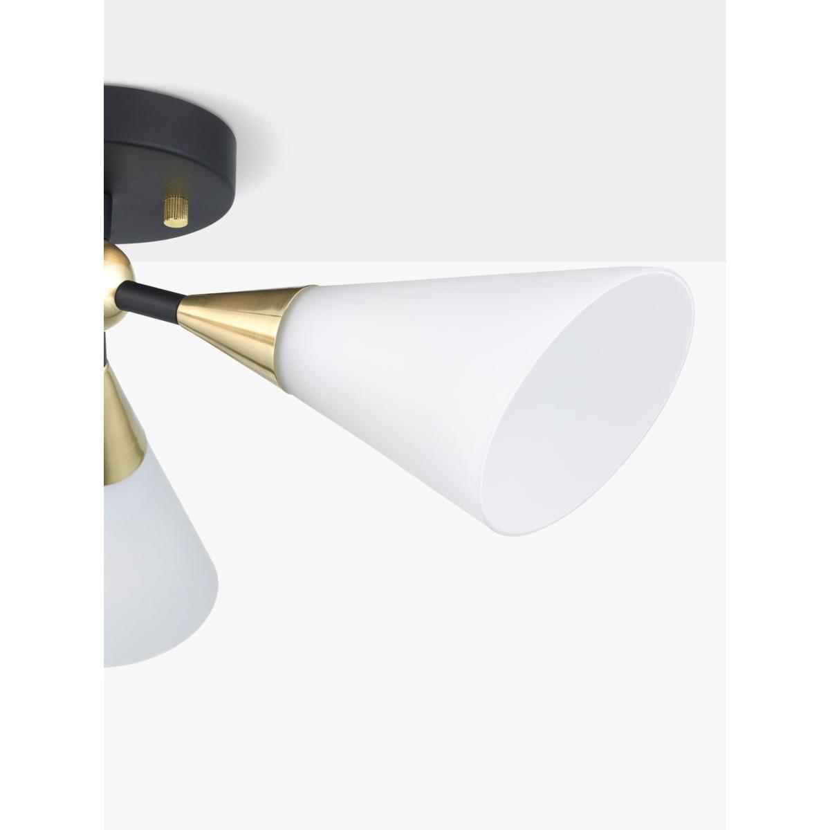 John Lewis Datura 3 Light Semi-Flush Ceiling Light, Brass – image 4