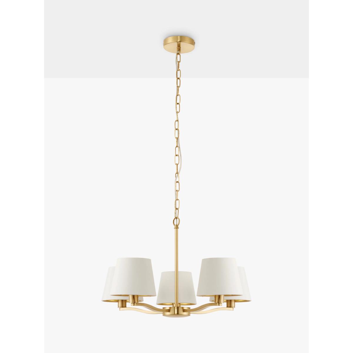 Bay Lighting Manor 5 Arm Ceiling Light, White/Metallic Brass – image 2
