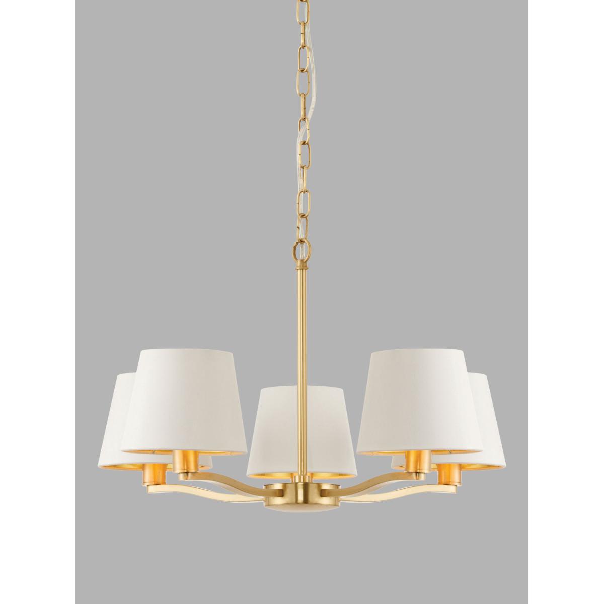 Bay Lighting Manor 5 Arm Ceiling Light, White/Metallic Brass – image 4