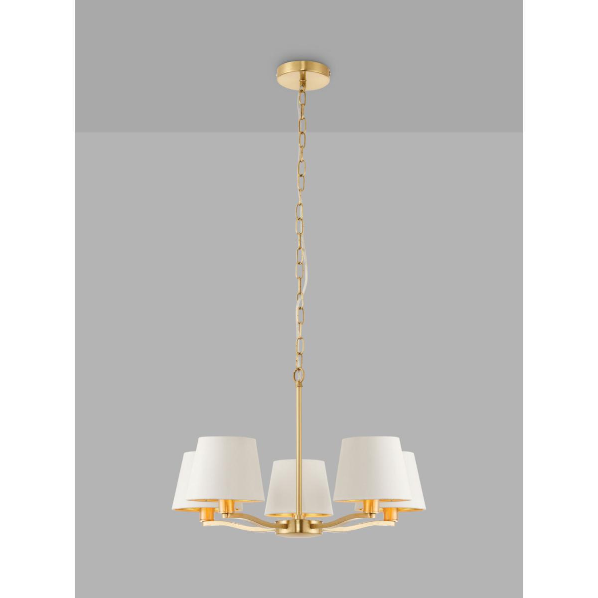 Bay Lighting Manor 5 Arm Ceiling Light, White/Metallic Brass – image 1