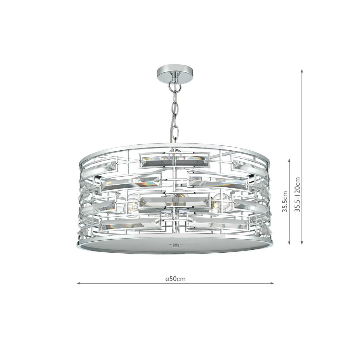 Där Seville Crystal Diffuser Ceiling Light, Clear/Polished Chrome – image 5