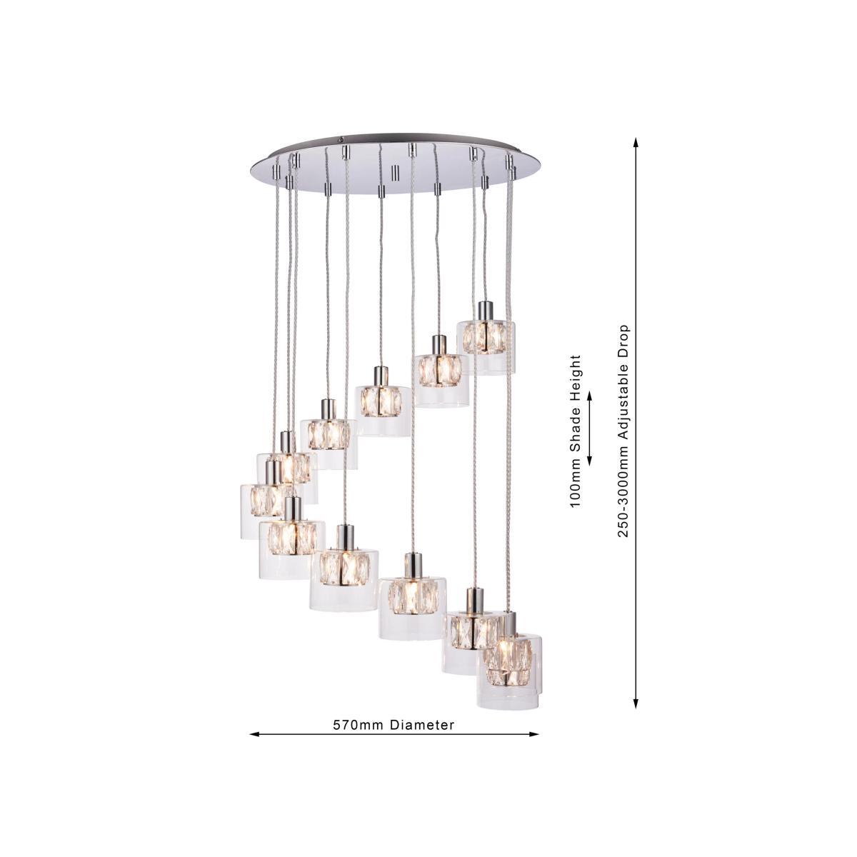 Bay Lighting Nina 12 Pendant Cluster Ceiling Light, Clear – image 5
