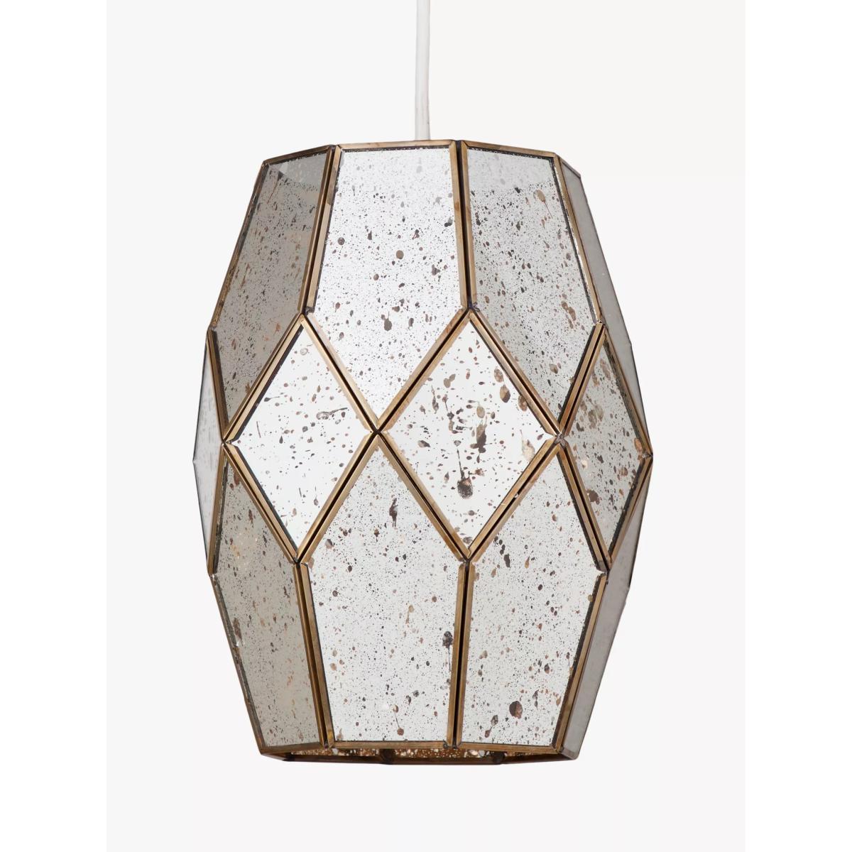 John Lewis & Partners Romy Easy-to-Fit Mirrored Glass Ceiling Shade, Gold – image 2