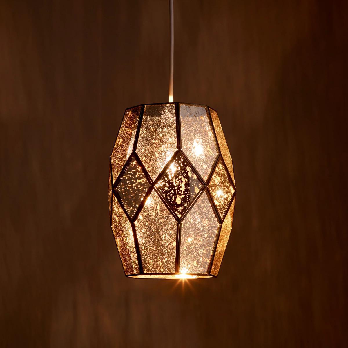 John Lewis & Partners Romy Easy-to-Fit Mirrored Glass Ceiling Shade, Gold – image 4