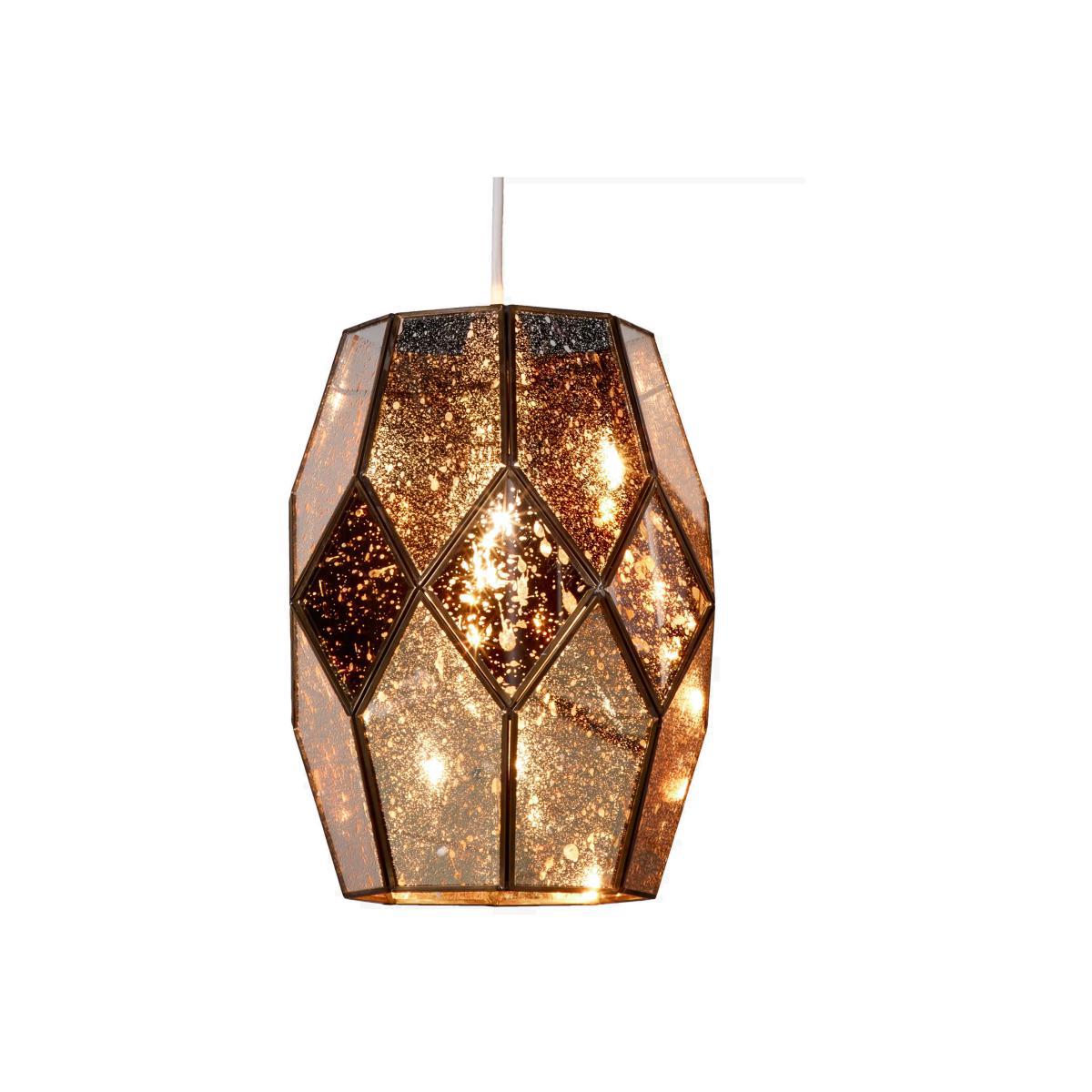 John Lewis & Partners Romy Easy-to-Fit Mirrored Glass Ceiling Shade, Gold – image 1
