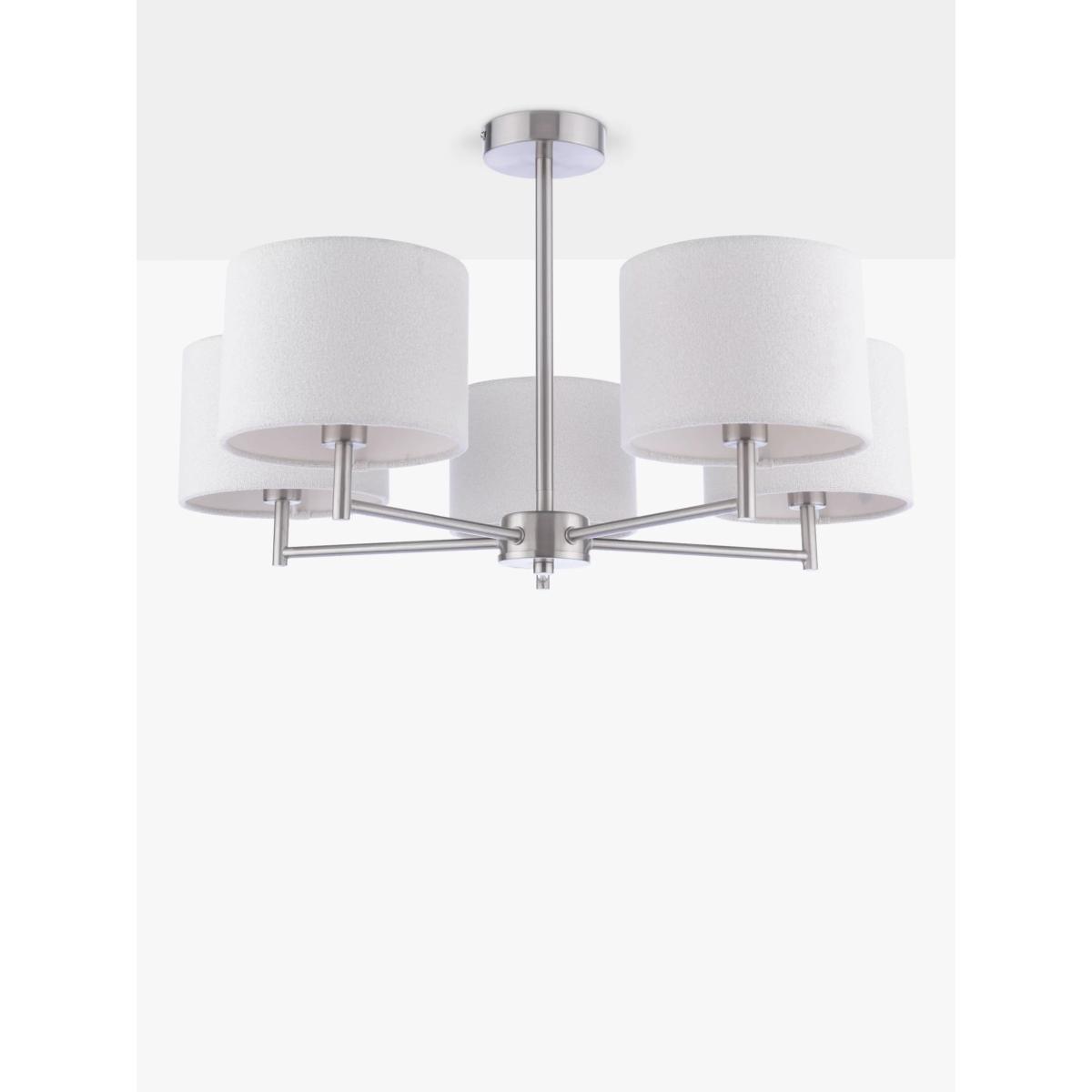 John Lewis Blakely 5 Arm Ceiling Light, Silver – image 2