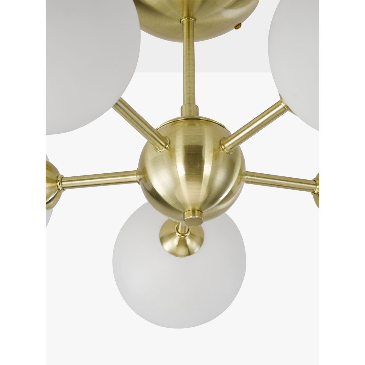John Lewis Satellite 5 Arm Semi Flush Ceiling Light, Satin Brass – image 3