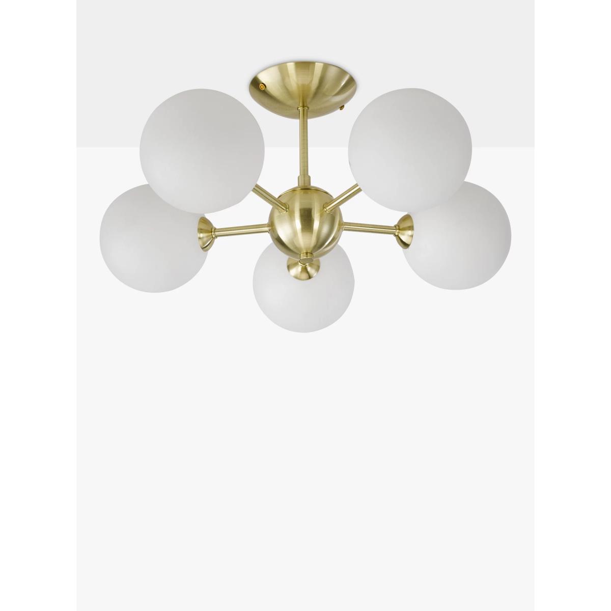 John Lewis Satellite 5 Arm Semi Flush Ceiling Light, Satin Brass – image 5