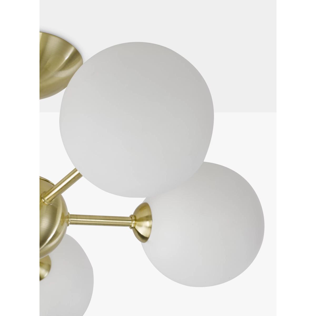 John Lewis Satellite 5 Arm Semi Flush Ceiling Light, Satin Brass – image 6