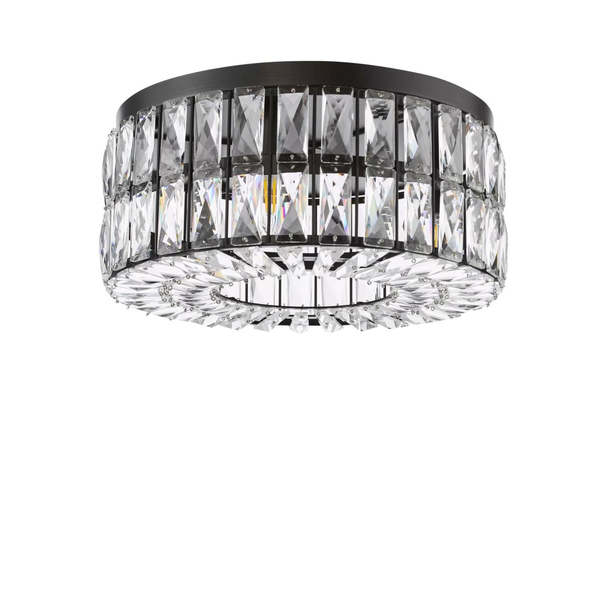 Där Relena Crystal Flush Ceiling Light, Black – image 3