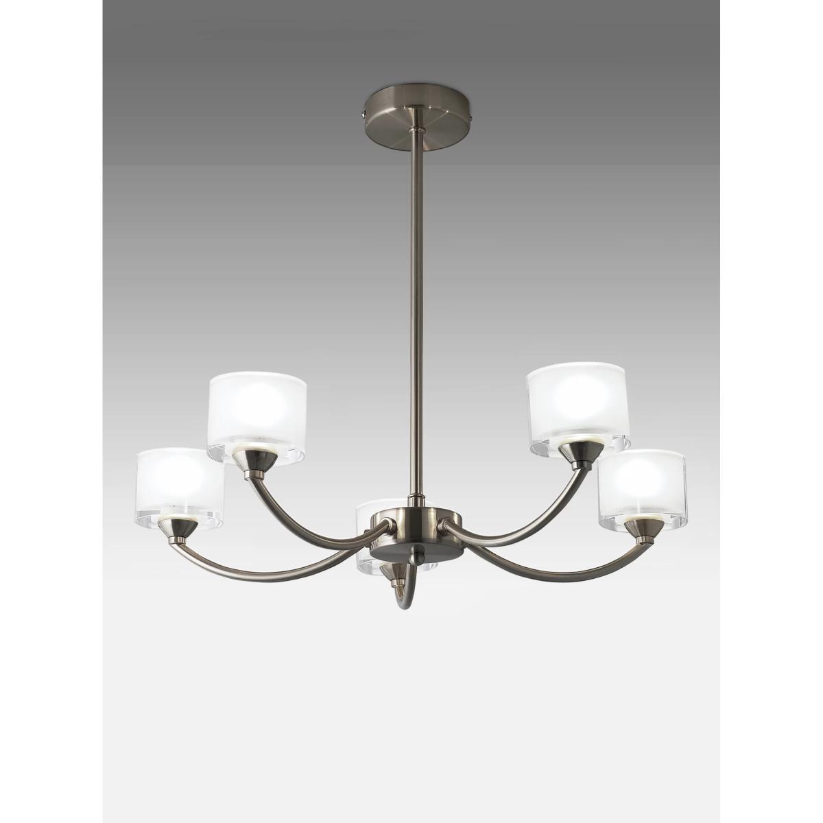 John Lewis & Partners Paige Ceiling Light, 5 Arm, Satin Chrome – image 1